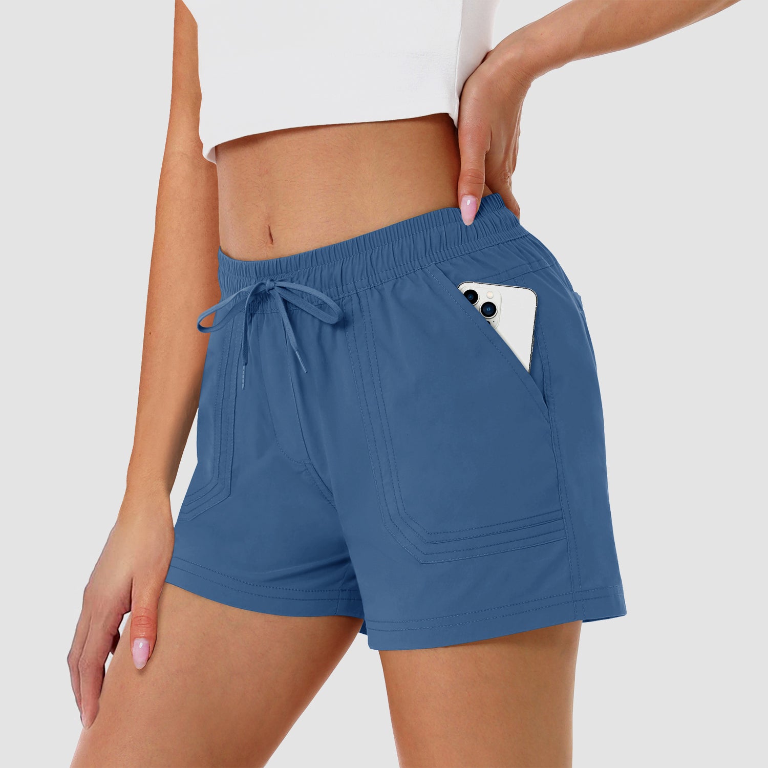 Women's Running Shorts Gym Workout Quick Dry Relaxed Fit Casual Shorts with 2 Pockets - Image 5