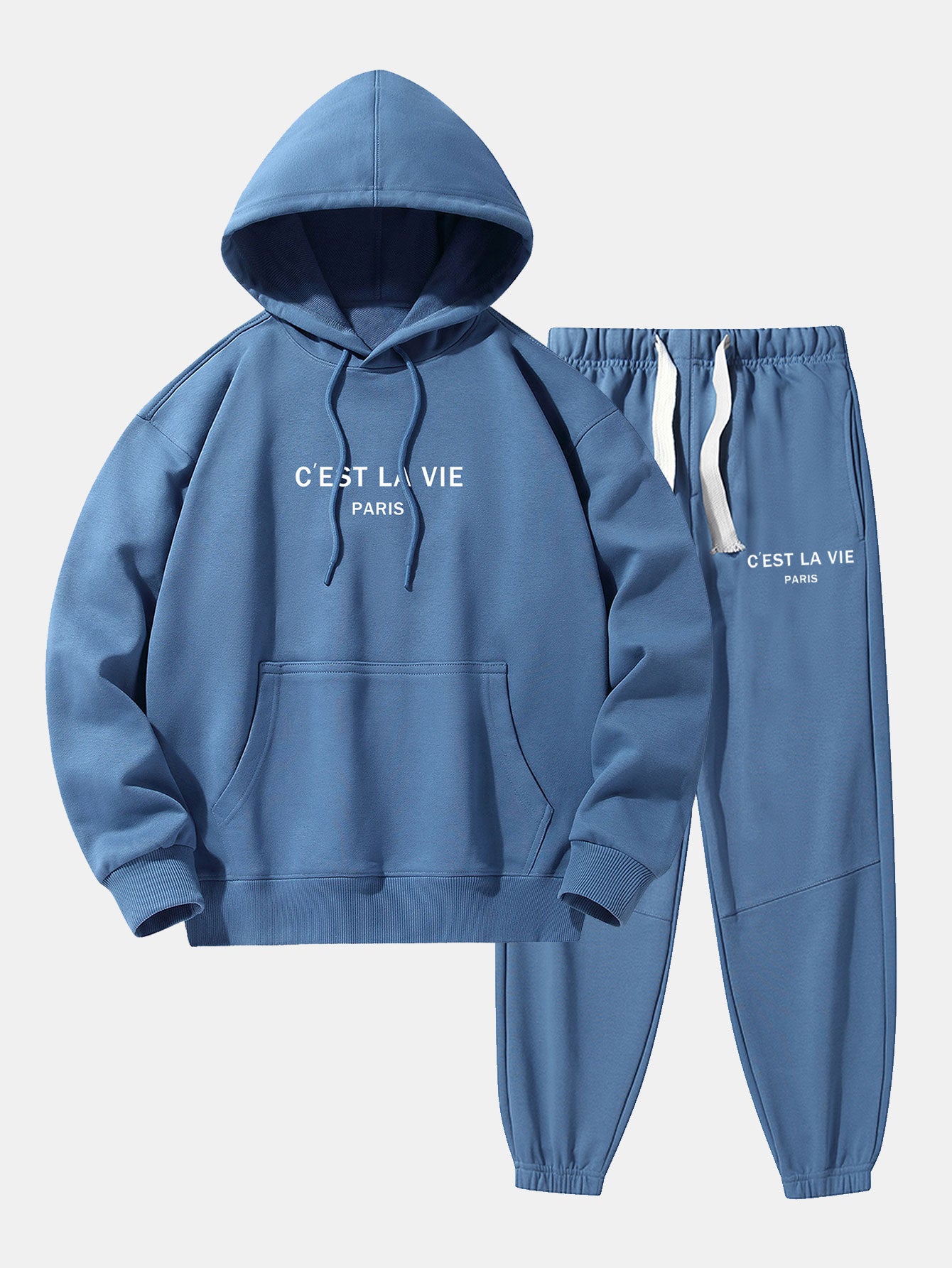 Paris Print Cotton Blend Hoodie & Jogger Pants - Image 7