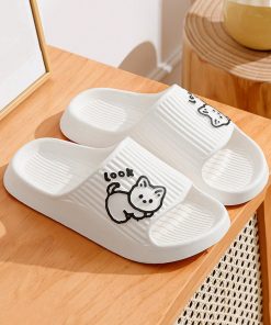 Alternative view of Women Cartoon Graphic Single Band Slides, Fashion Summer EVA Slides