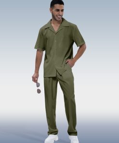 Suitmens Men's Solid Short Sleeve Walking Suit 3 Colors