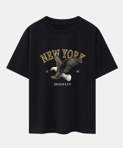 New York Eagle Print Heavy Weight Oversize T-Shirt