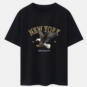 New York Eagle Print Heavy Weight Oversize T-Shirt