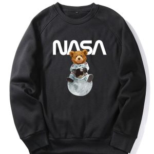 Nasa Bear Print Raglan Sleeves Sweatshirt