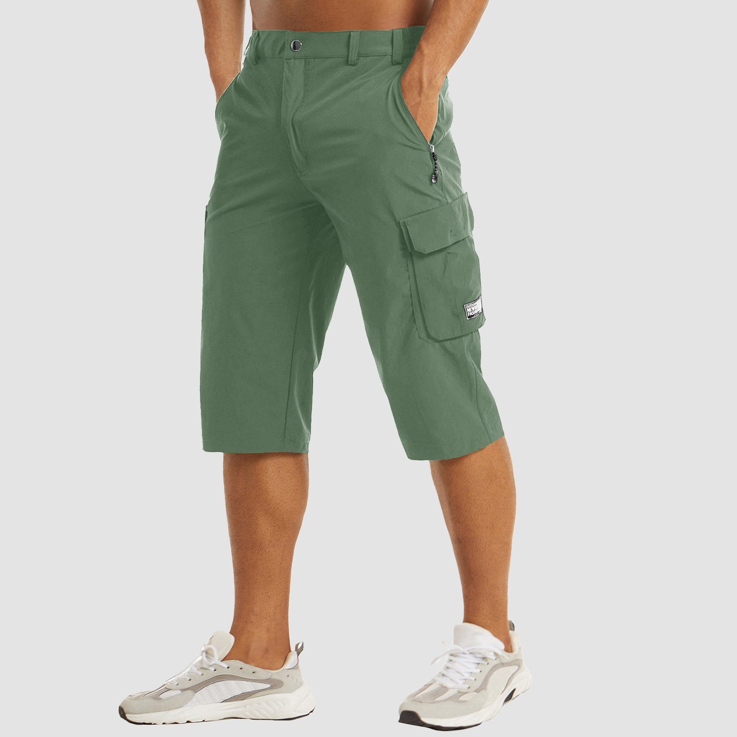 Men Knee Length Shorts Lightweight Thin Quick Dry Cargo Shorts - Image 13