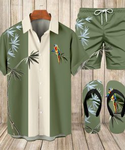 Men's Hawaii Vacations Print Shirt Three-Piece Set 053